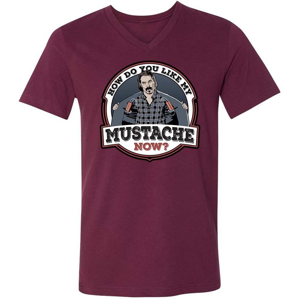 Unisex V-Neck T-Shirt - X9CTGMCC - Maroon - 14