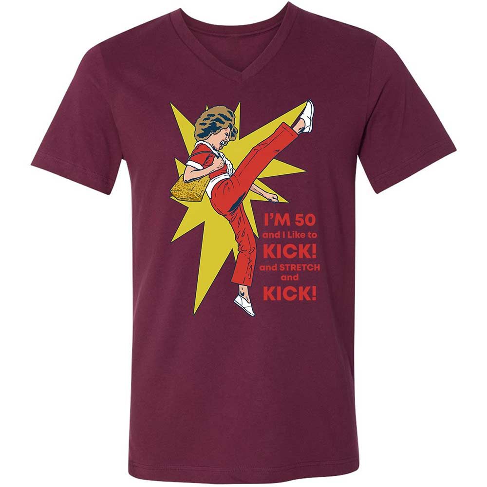 Unisex V-Neck T-Shirt - 4TNNU7HN - Maroon - 14