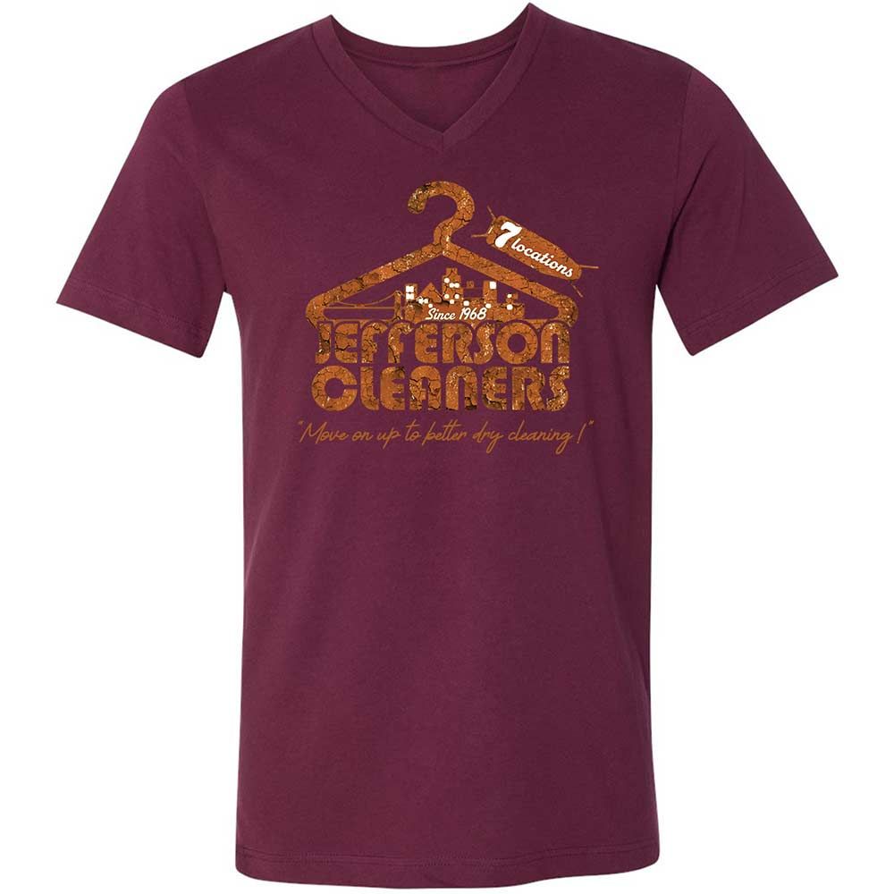 Unisex V-Neck T-Shirt - 5HHWKXP8 - Maroon - 14