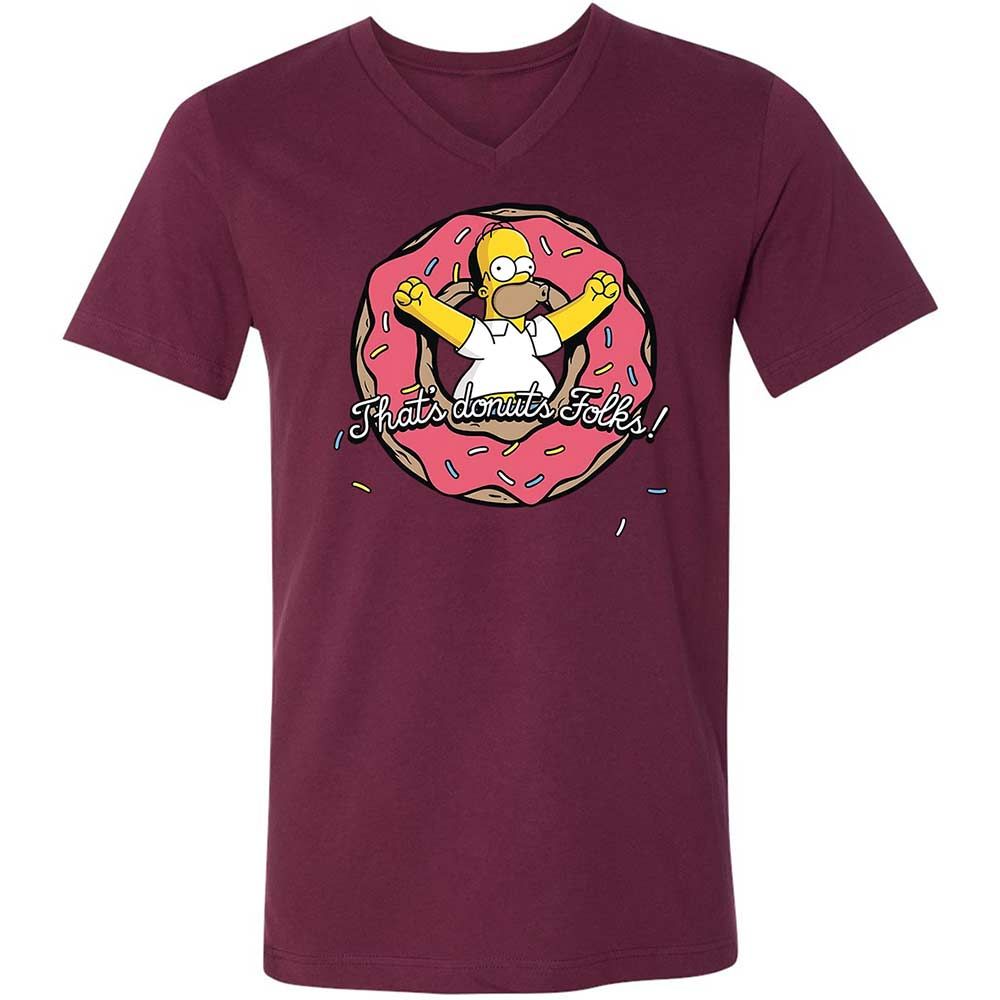 Unisex V-Neck T-Shirt - MPKF3T8D - Maroon - 14