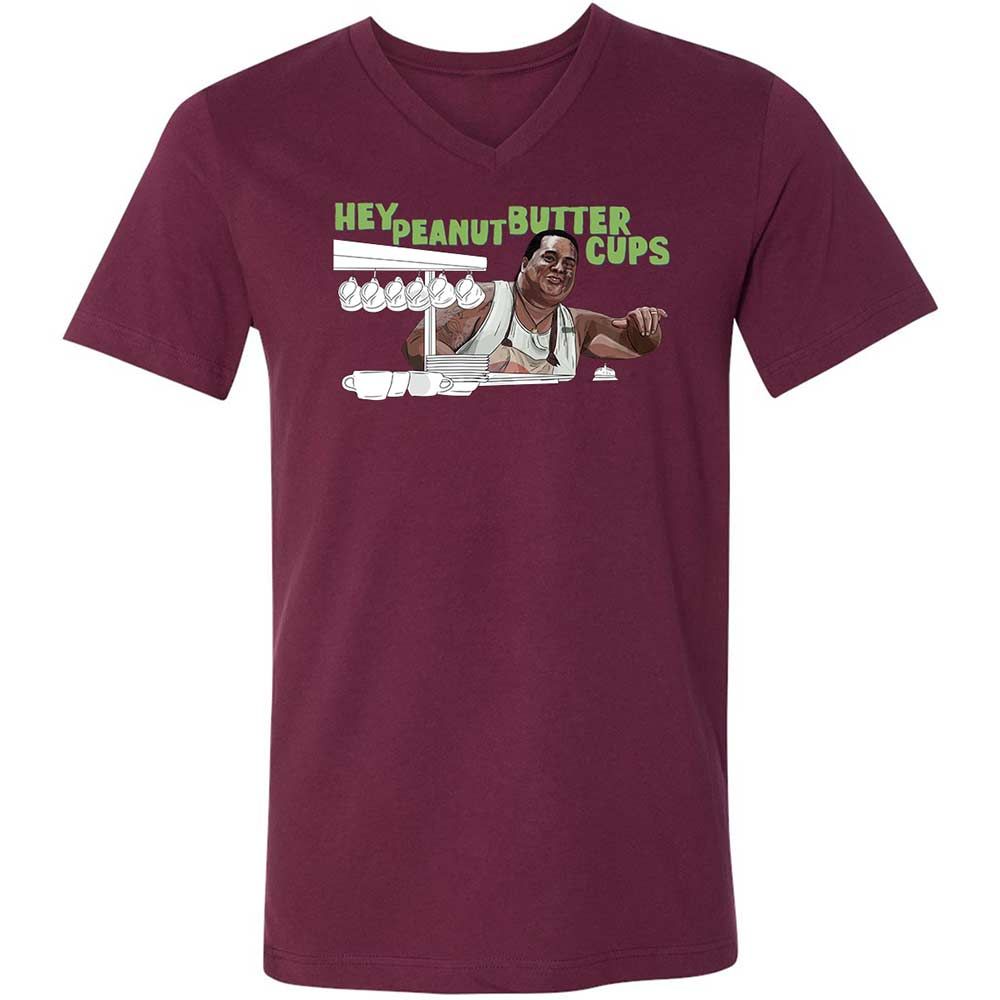 Unisex V-Neck T-Shirt - HWVL5234 - Maroon - 14