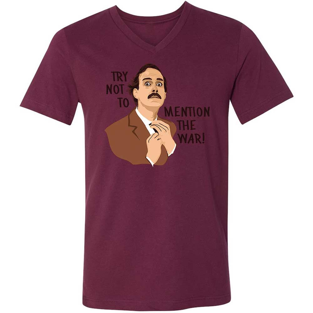 Unisex V-Neck T-Shirt - ZZZSSWFB - Maroon - 14