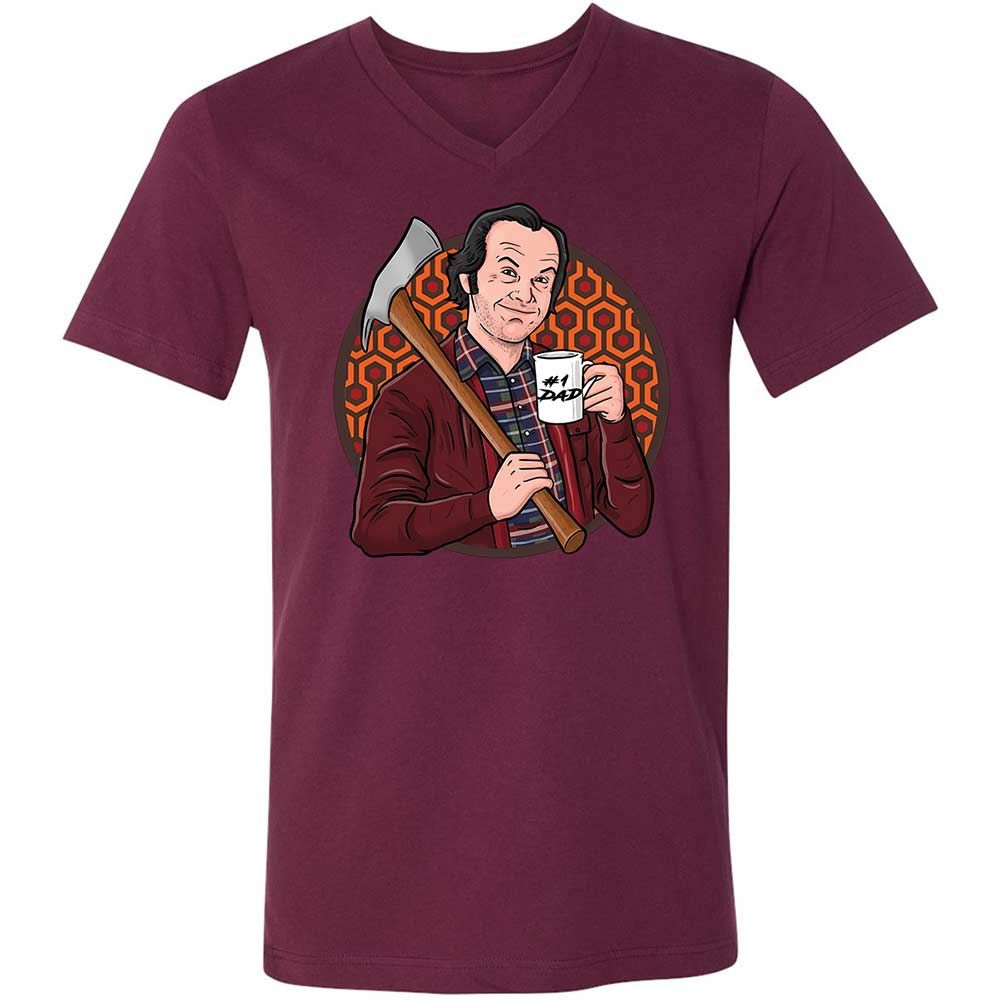 Unisex V-Neck T-Shirt - 2KUF5HJ1 - Maroon - 14