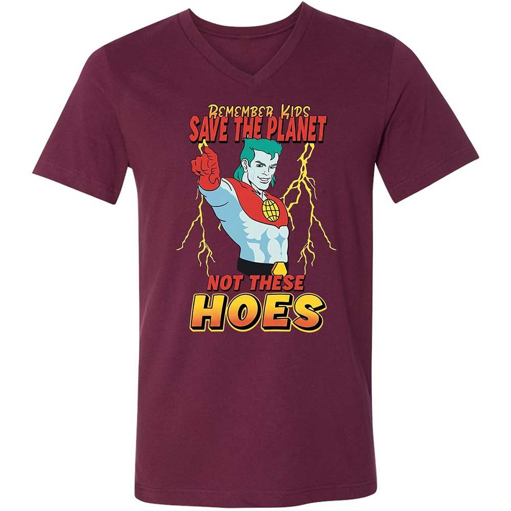 Unisex V-Neck T-Shirt - GNLAPTU5 - Maroon - 14