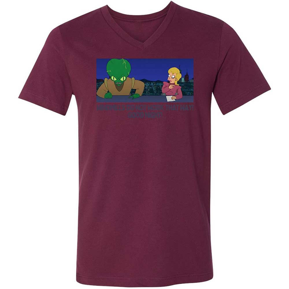 Unisex V-Neck T-Shirt - J9YV6QZ2 - Maroon - 14