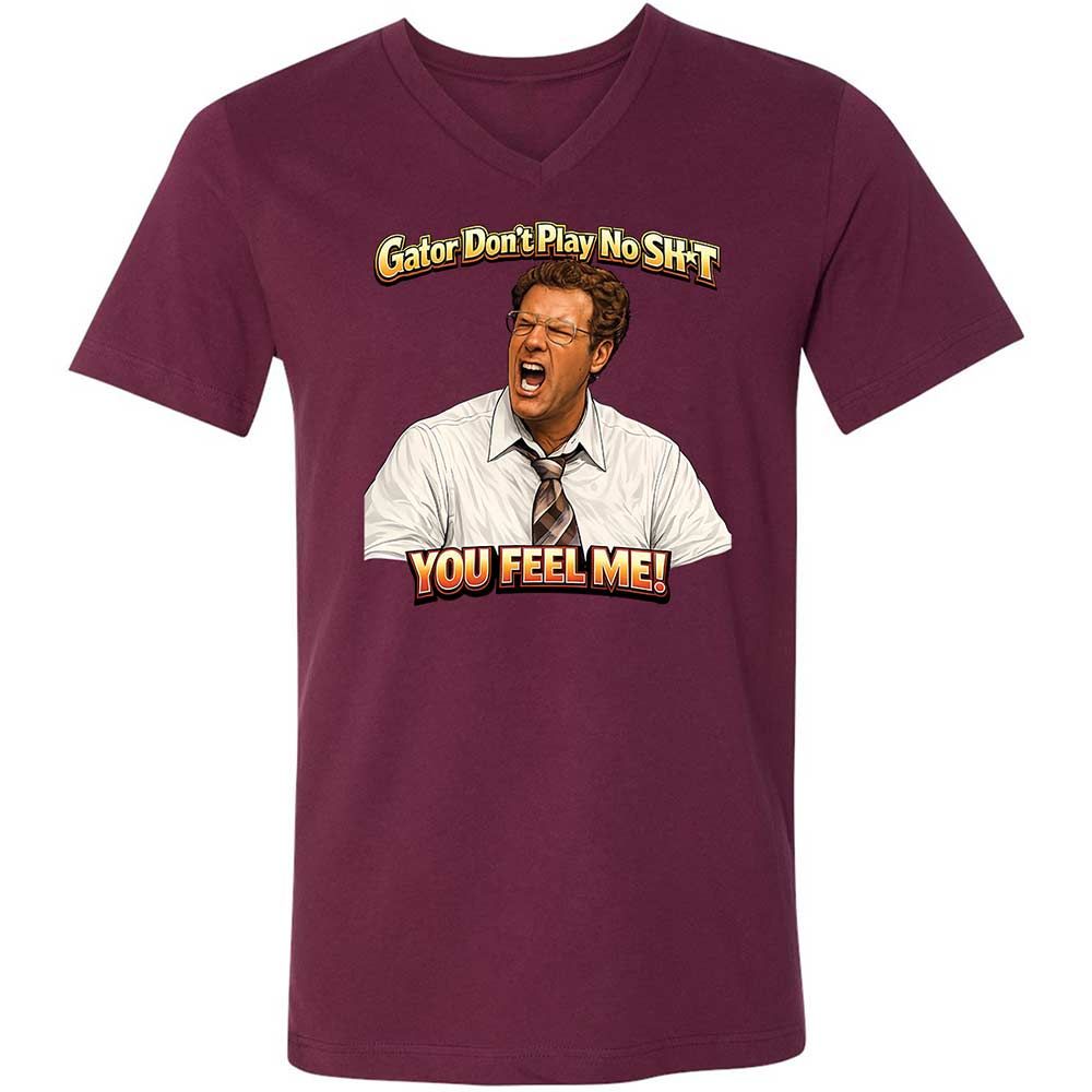 Unisex V-Neck T-Shirt - Z3CKYTBE - Maroon - 14