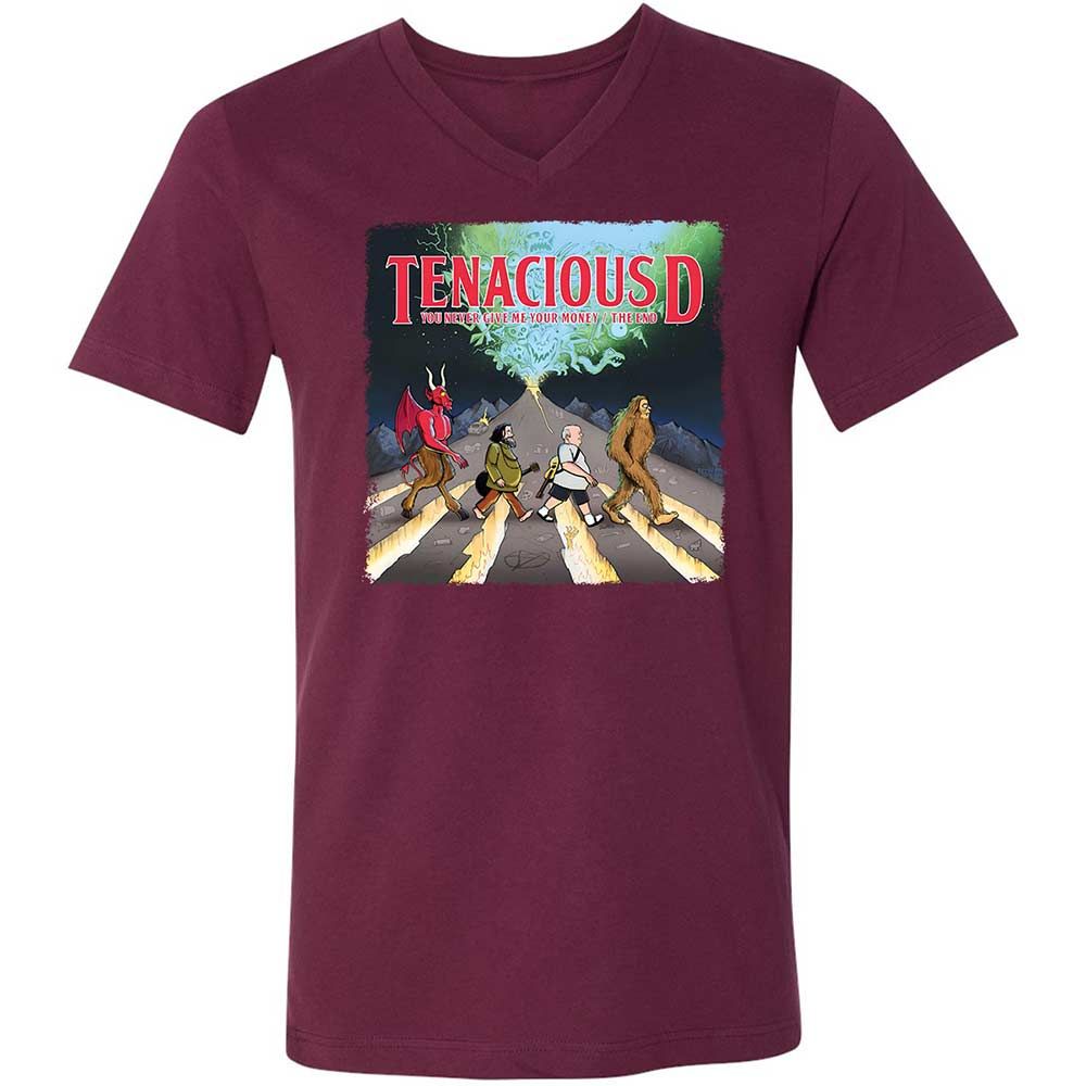 Unisex V-Neck T-Shirt - WTB8PQE3 - Maroon - 14