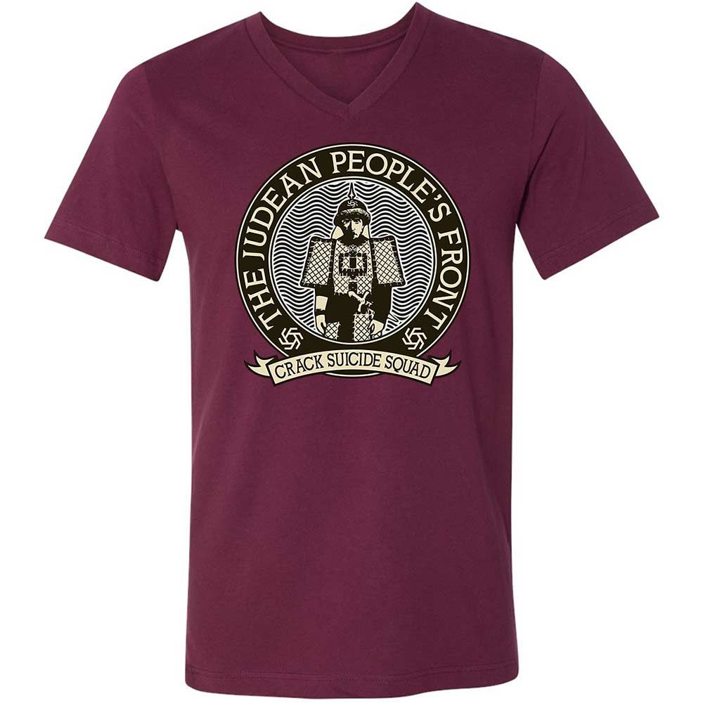 Unisex V-Neck T-Shirt - ZSWCV9KZ - Maroon - 14