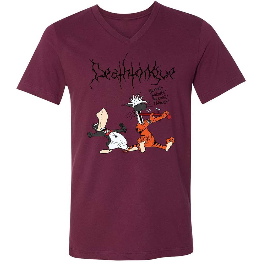 Unisex V-Neck T-Shirt - BV5STU4C - Maroon - 14