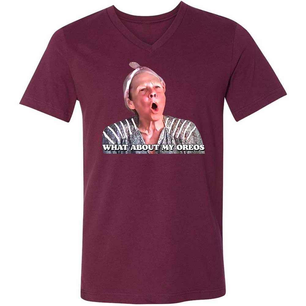 Unisex V-Neck T-Shirt - L5KUWDVC - Maroon - 14
