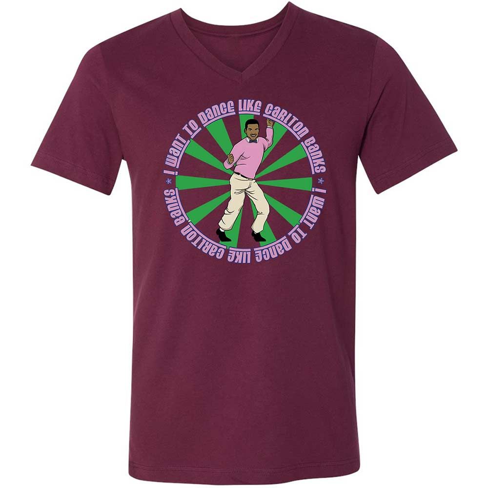 Unisex V-Neck T-Shirt - 6DALRHGL - Maroon - 14