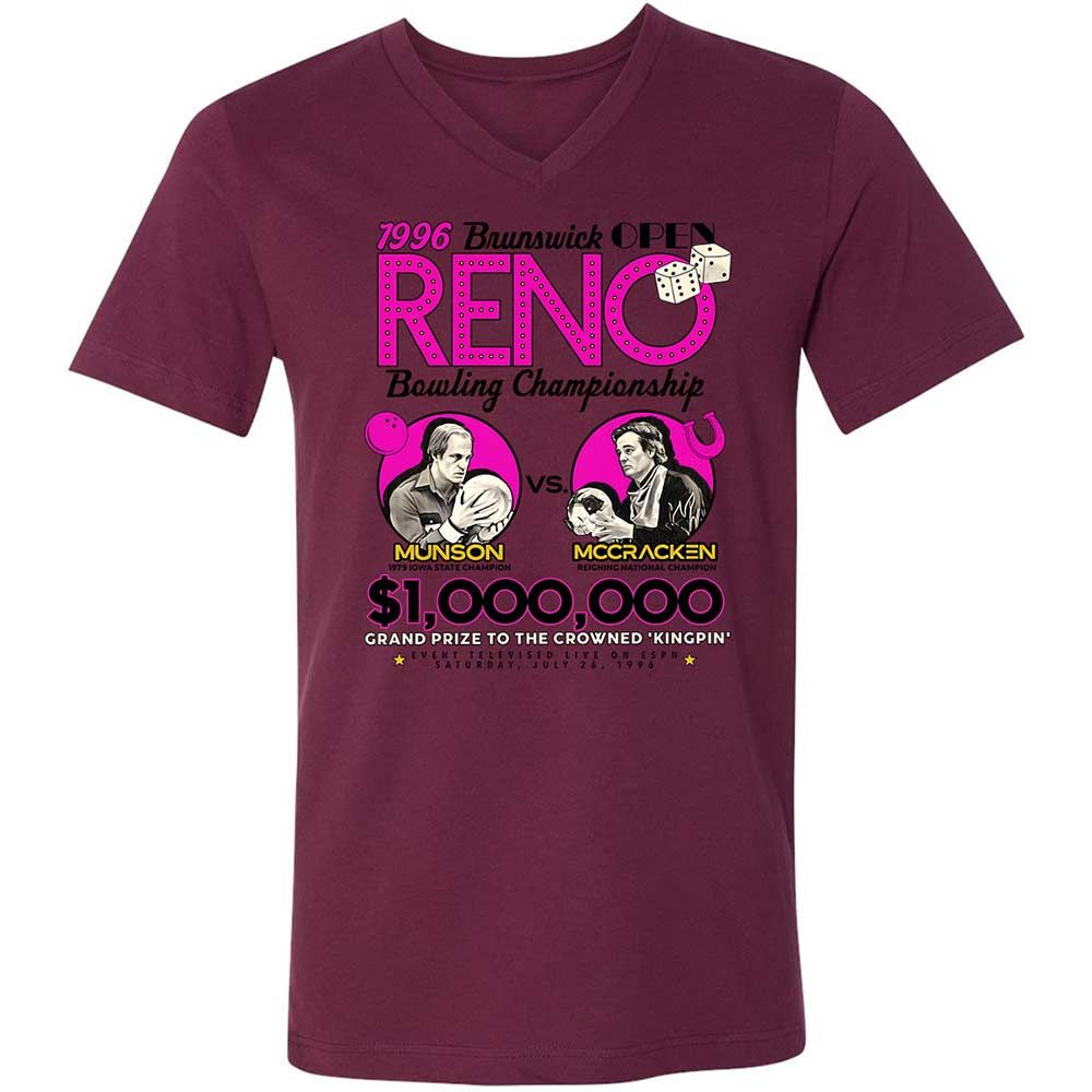 Unisex V-Neck T-Shirt - WRGSNQHQ - Maroon - 14
