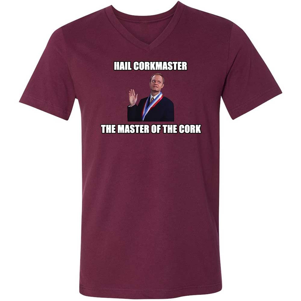 Unisex V-Neck T-Shirt - A7Z6TQ7C - Maroon - 14