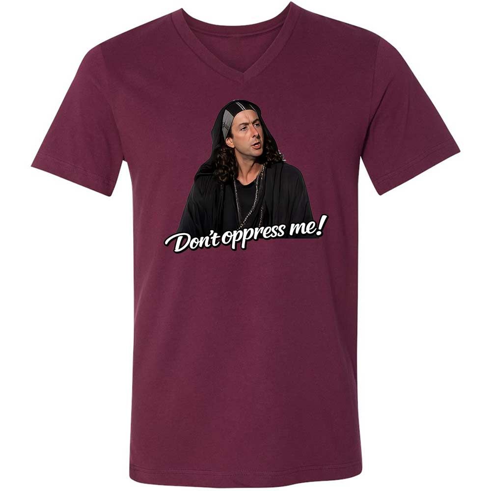 Unisex V-Neck T-Shirt - 6DBA2CCF - Maroon - 14
