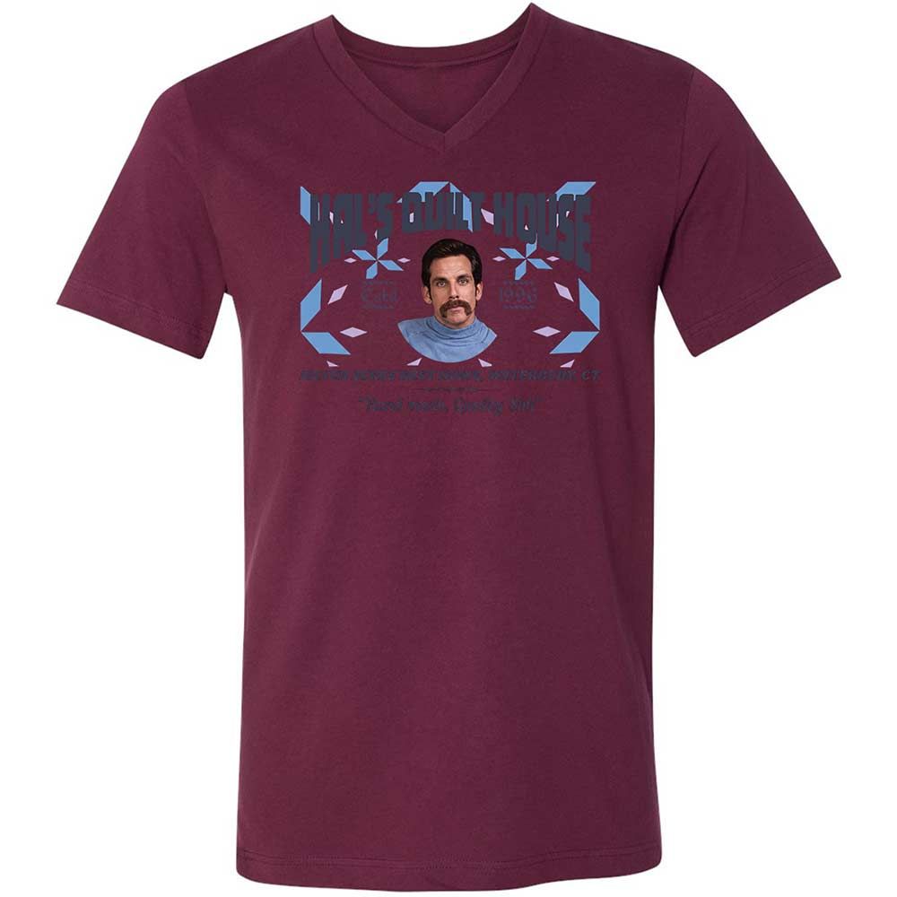 Unisex V-Neck T-Shirt - 36S9GH1R - Maroon - 14