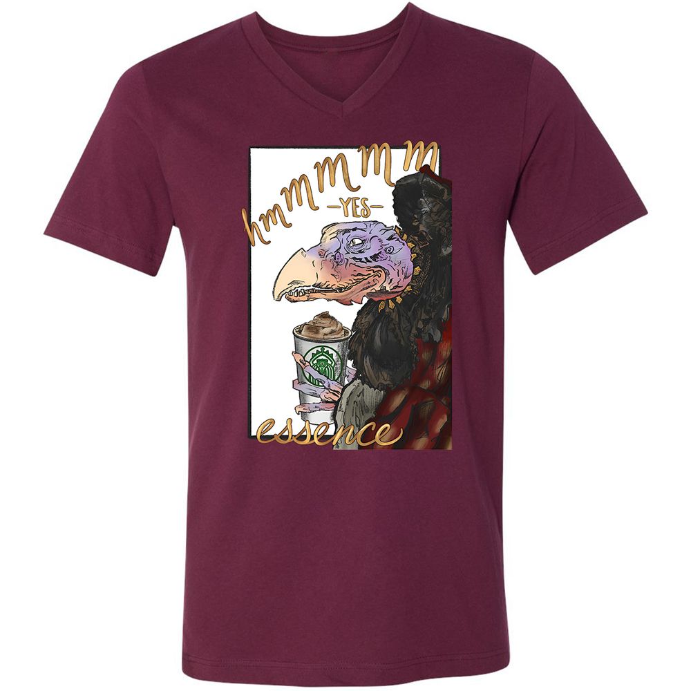 Unisex V-Neck T-Shirt - PFGXW8Z6 - Maroon - 14