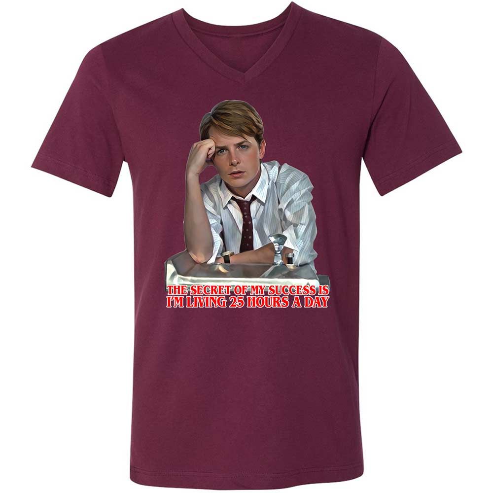 Unisex V-Neck T-Shirt - 99Q39PWJ - Maroon - 14