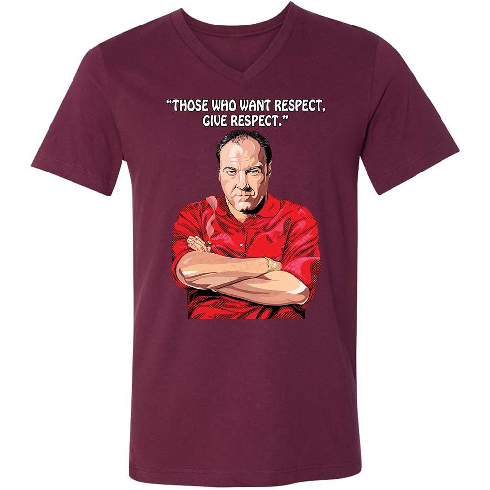 Unisex V-Neck T-Shirt - K9Y3EB2S - Maroon - 14