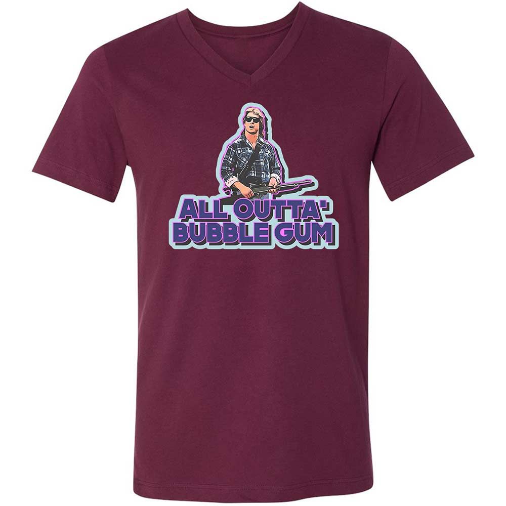 Unisex V-Neck T-Shirt - 2SQ2ZALE - Maroon - 14