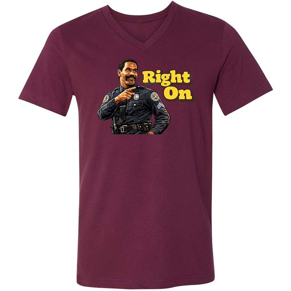 Unisex V-Neck T-Shirt - HTFWHYVP - Maroon - 14