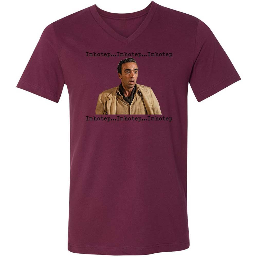Unisex V-Neck T-Shirt - PE8VQVKY - Maroon - 14