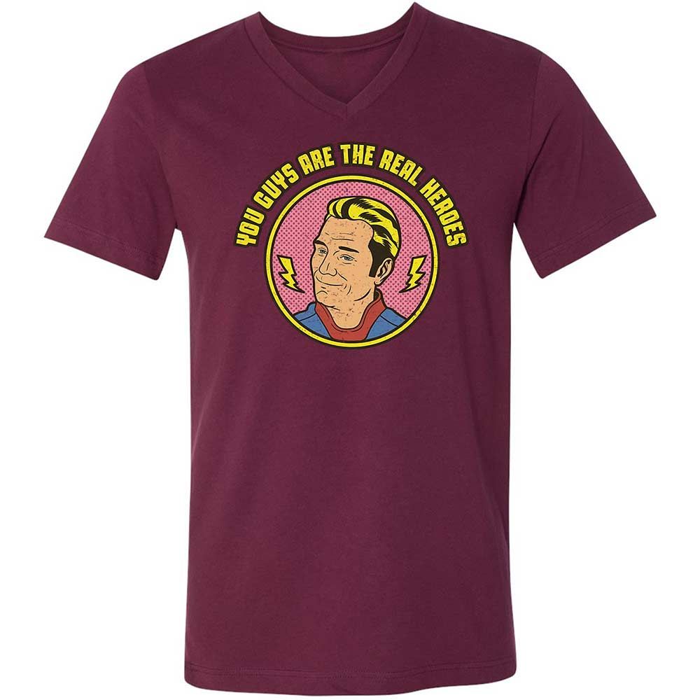 Unisex V-Neck T-Shirt - K3PNR8YK - Maroon - 14