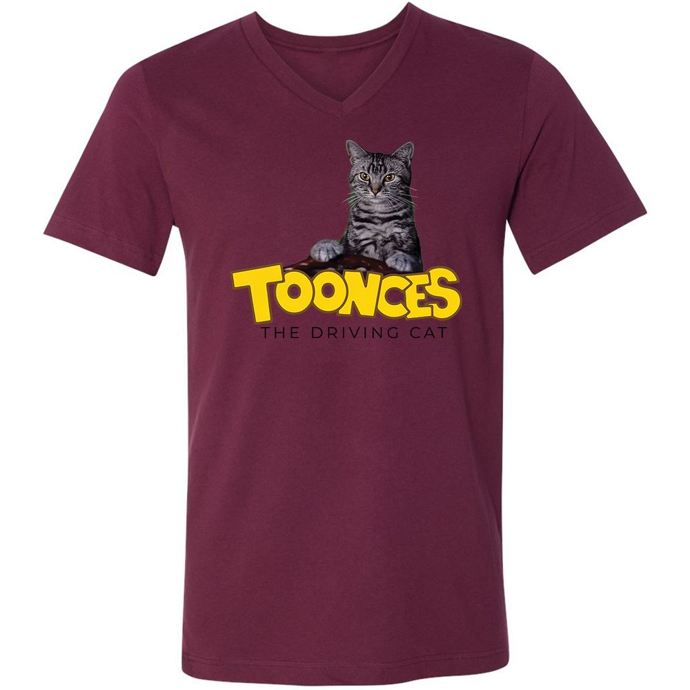 Unisex V-Neck T-Shirt - SN7WGWV3 - Maroon - 14