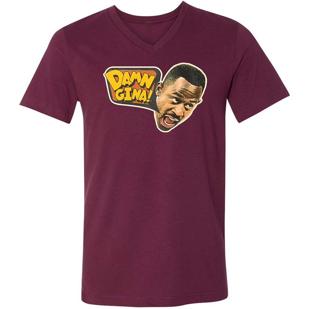 Unisex V-Neck T-Shirt - 4PQSR12N - Maroon - 14