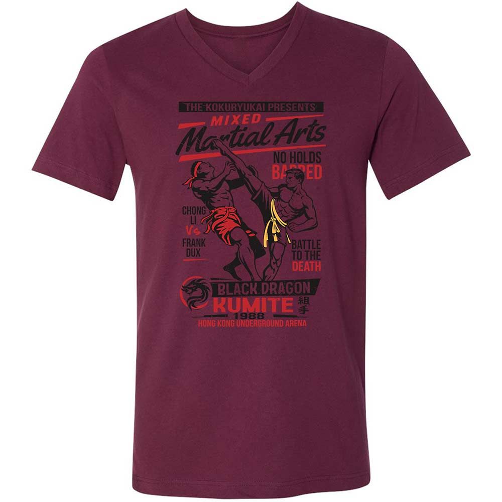 Unisex V-Neck T-Shirt - NRA1TA23 - Maroon - 14