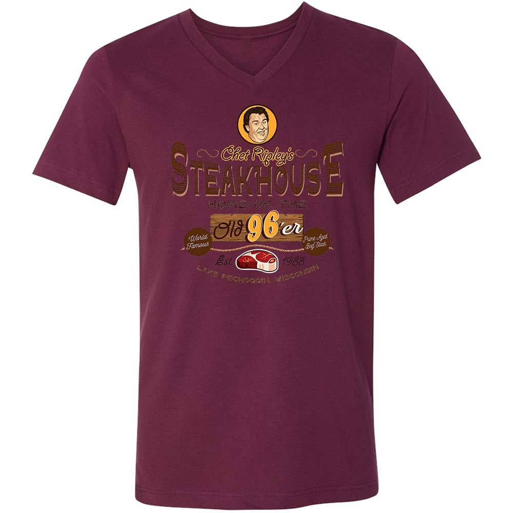 Unisex V-Neck T-Shirt - FFY6KWTR - Maroon - 14