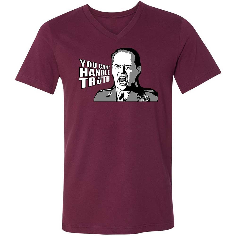 Unisex V-Neck T-Shirt - QATNX3CV - Maroon - 14