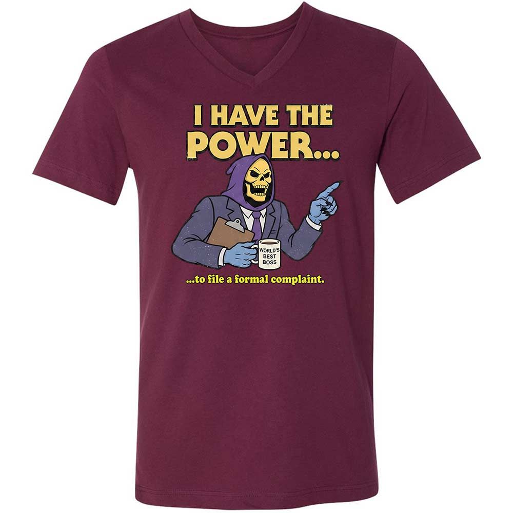 Unisex V-Neck T-Shirt - XZSLJC9S - Maroon - 14