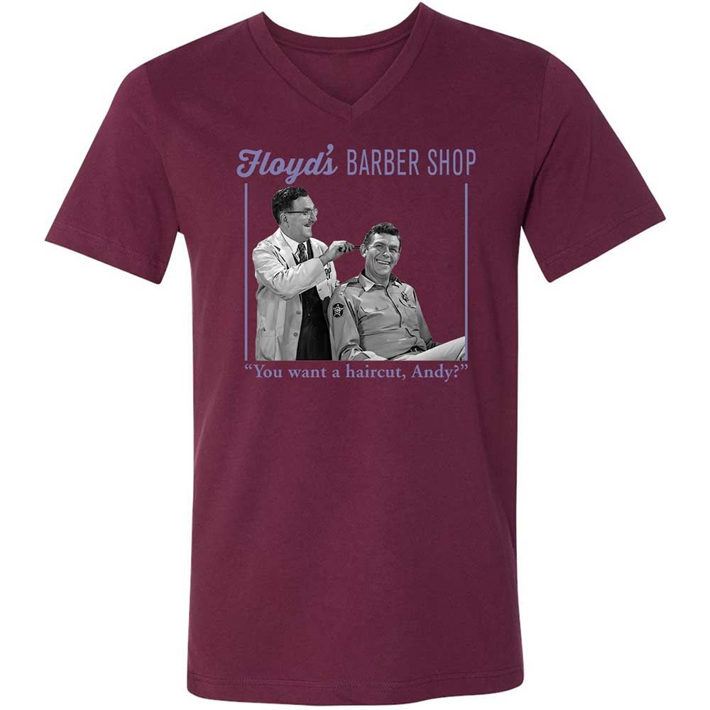 Unisex V-Neck T-Shirt - 7GGXYFWT - Maroon - 14
