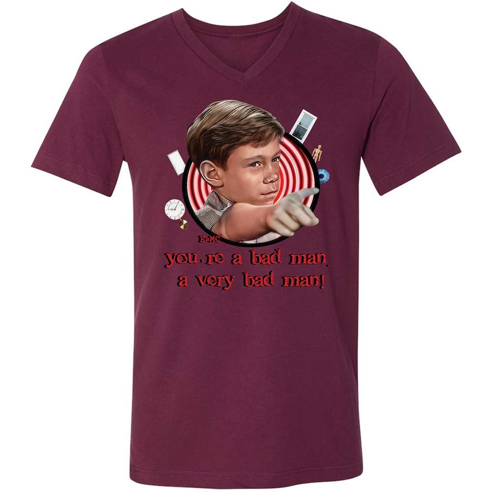 Unisex V-Neck T-Shirt - 55CRU473 - Maroon - 14