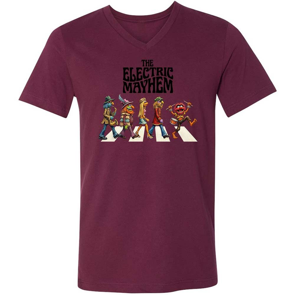 Unisex V-Neck T-Shirt - KLY8ZY8U - Maroon - 14