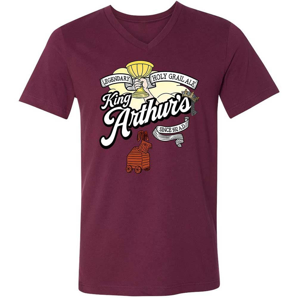 Unisex V-Neck T-Shirt - L9RJ9SG1 - Maroon - 14