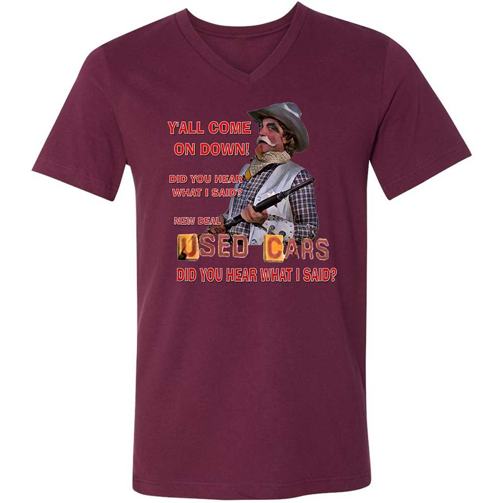 Unisex V-Neck T-Shirt - SNPJWA1Q - Maroon - 14
