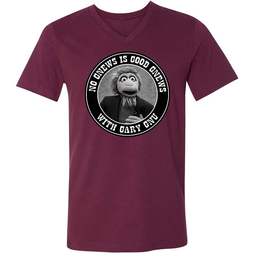 Unisex V-Neck T-Shirt - 2V7PJS9D - Maroon - 14