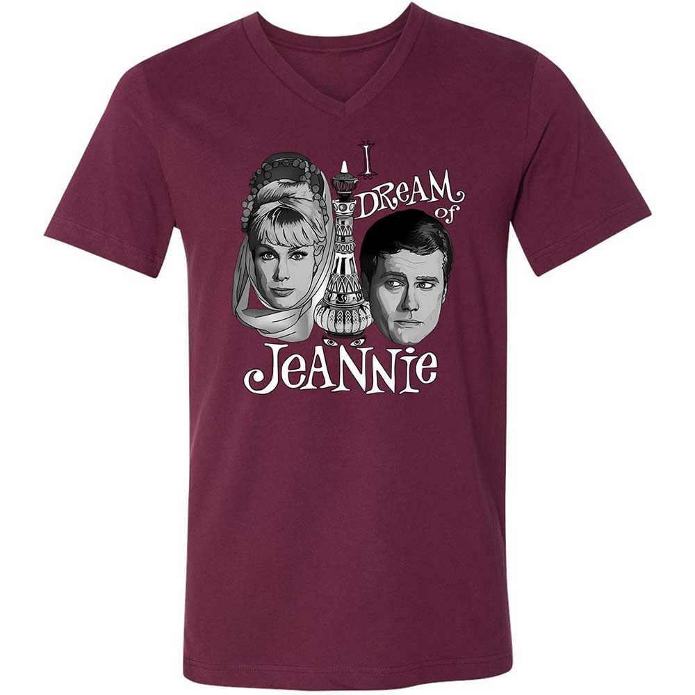 Unisex V-Neck T-Shirt - MGXZH87T - Maroon - 14