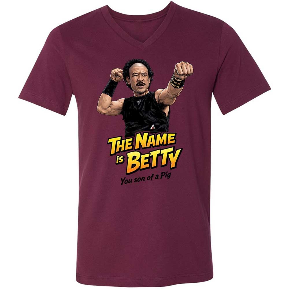 Unisex V-Neck T-Shirt - FEF82XHY - Maroon - 14