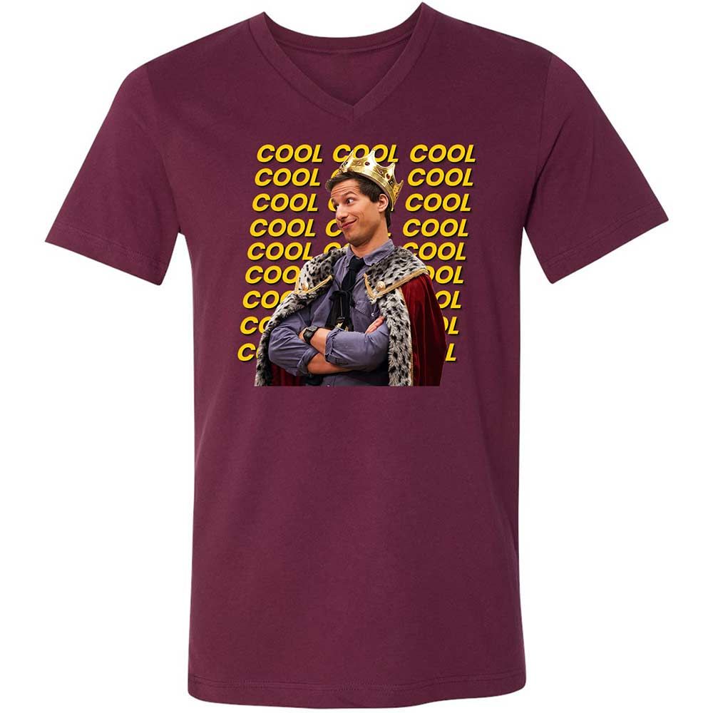 Unisex V-Neck T-Shirt - NGB3Y6U3 - Maroon - 14