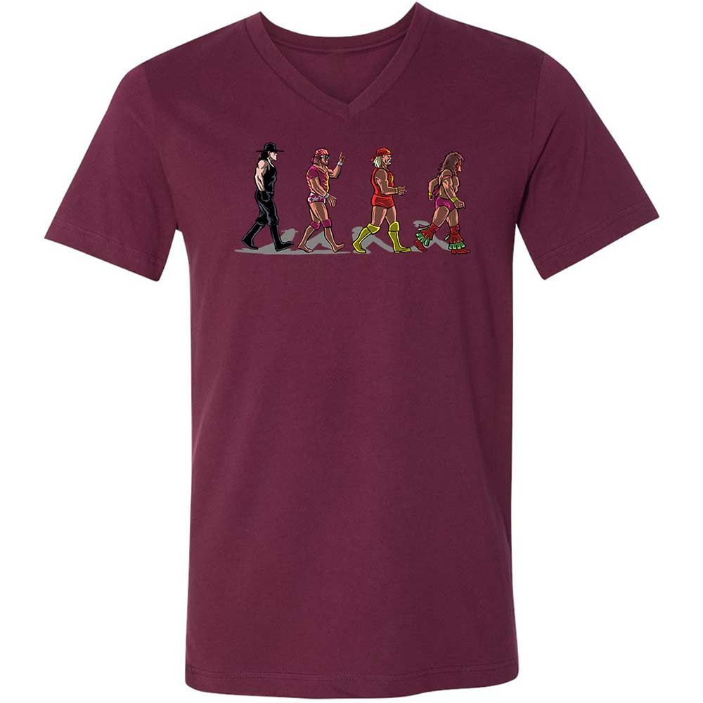 Unisex V-Neck T-Shirt - K9SA8NGQ - Maroon - 14
