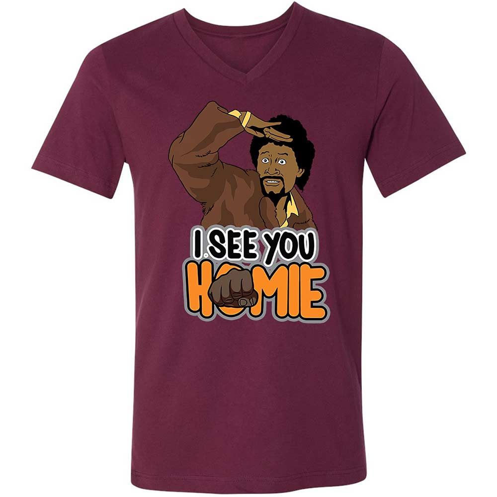 Unisex V-Neck T-Shirt - BWAZ964J - Maroon - 14