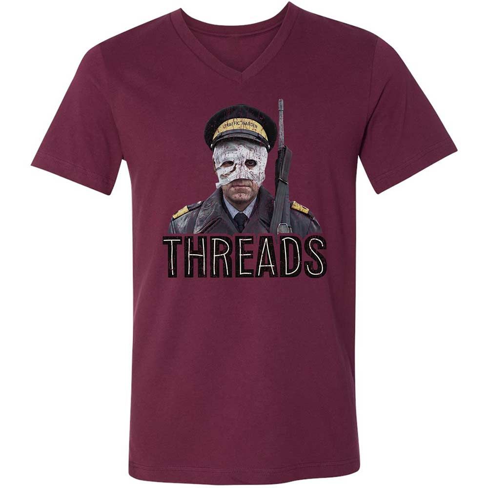 Unisex V-Neck T-Shirt - BMDM164U - Maroon - 14