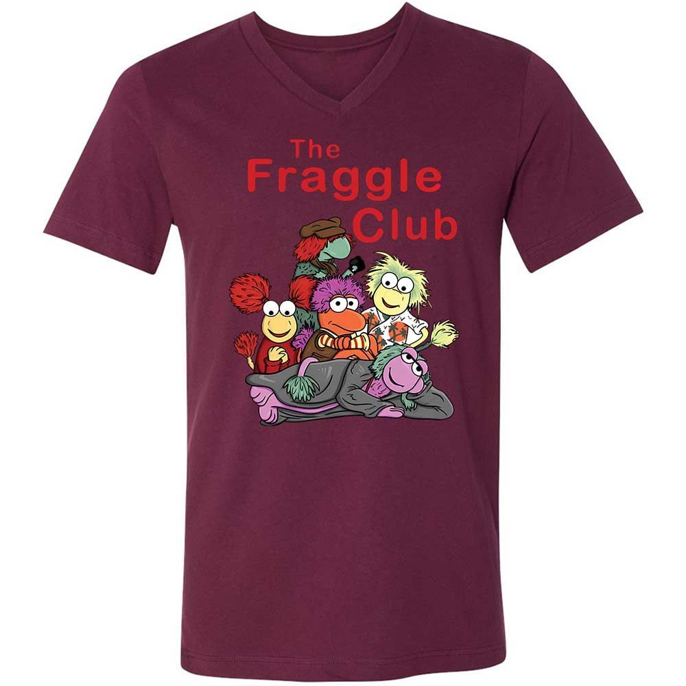 Unisex V-Neck T-Shirt - VETTD6V9 - Maroon - 14