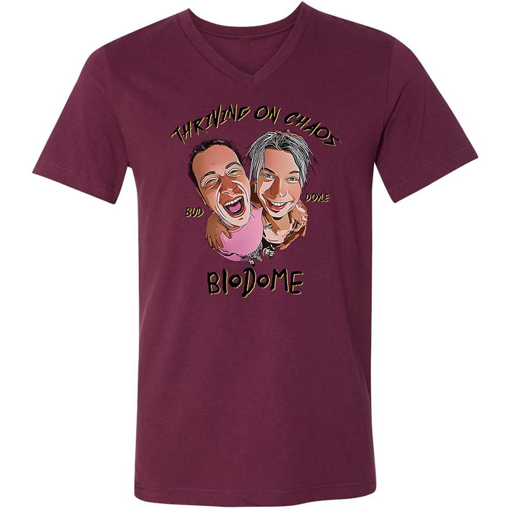 Unisex V-Neck T-Shirt - AZARFM85 - Maroon - 14