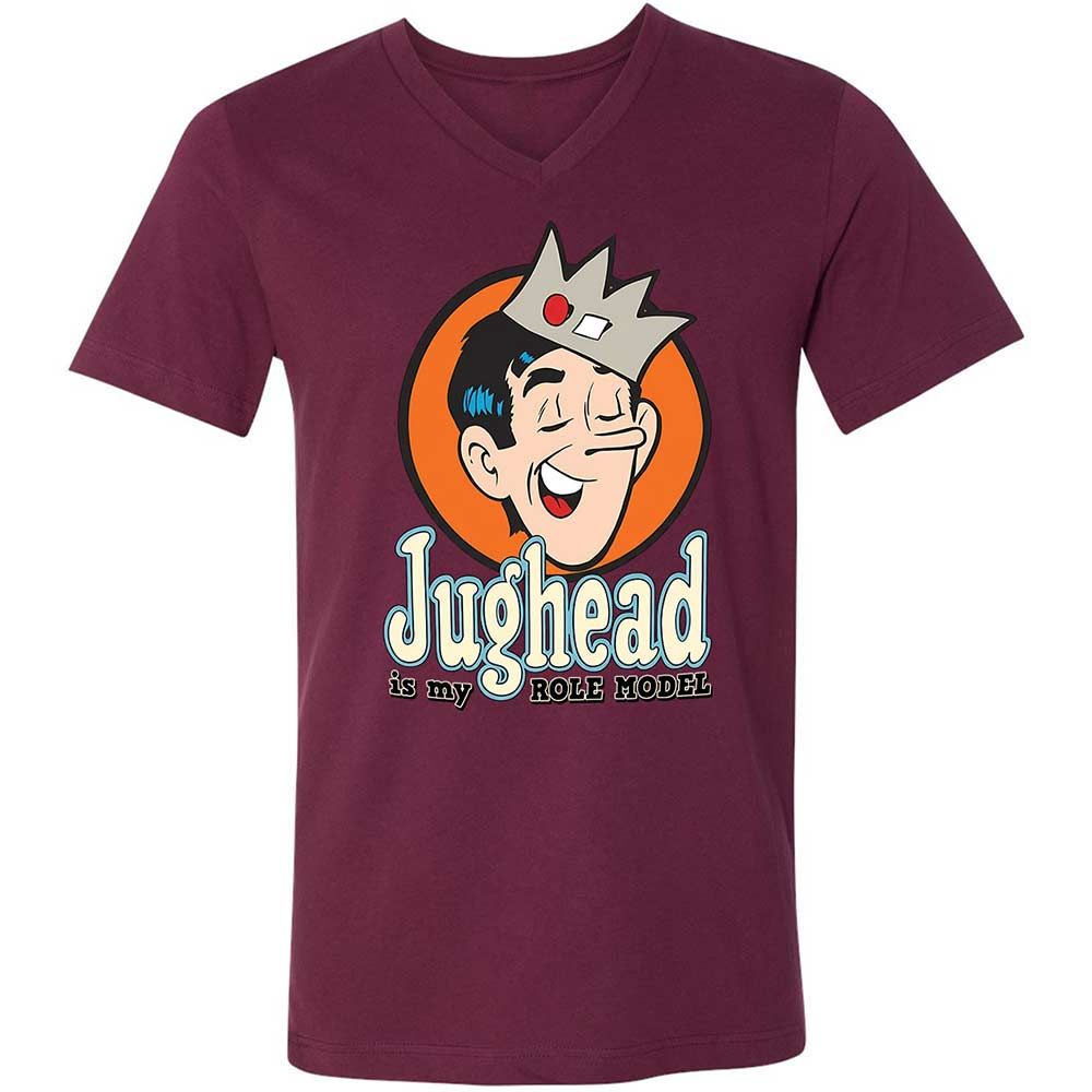 Unisex V-Neck T-Shirt - EJKURKUM - Maroon - 14