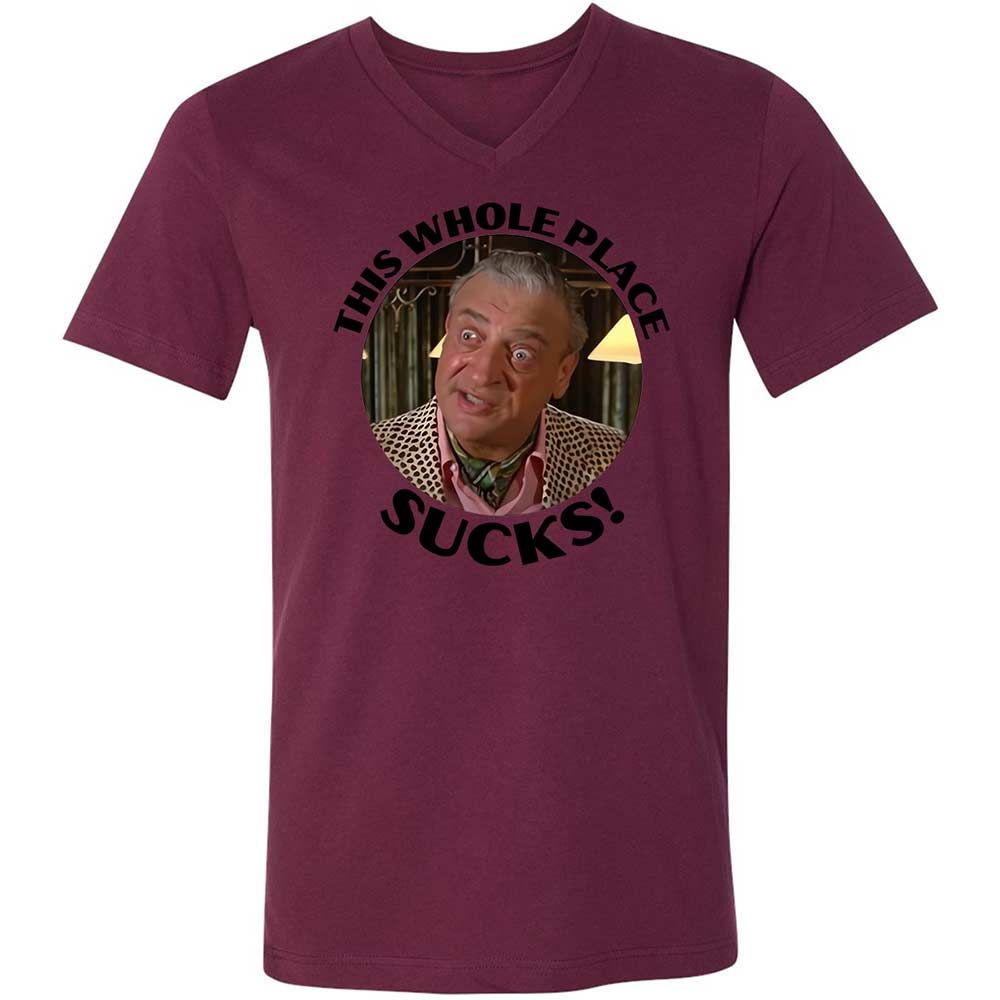 Unisex V-Neck T-Shirt - UZTSN6TW - Maroon - 14