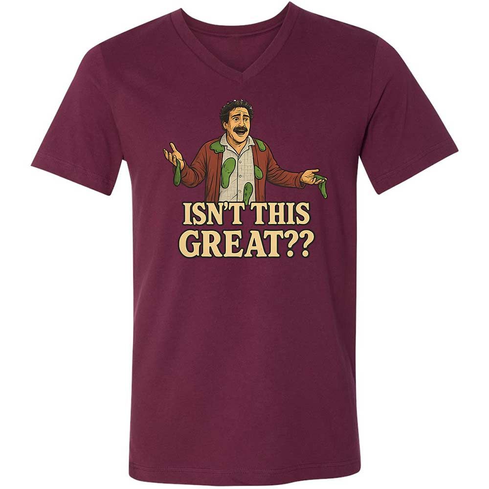 Unisex V-Neck T-Shirt - 4G936J9T - Maroon - 14
