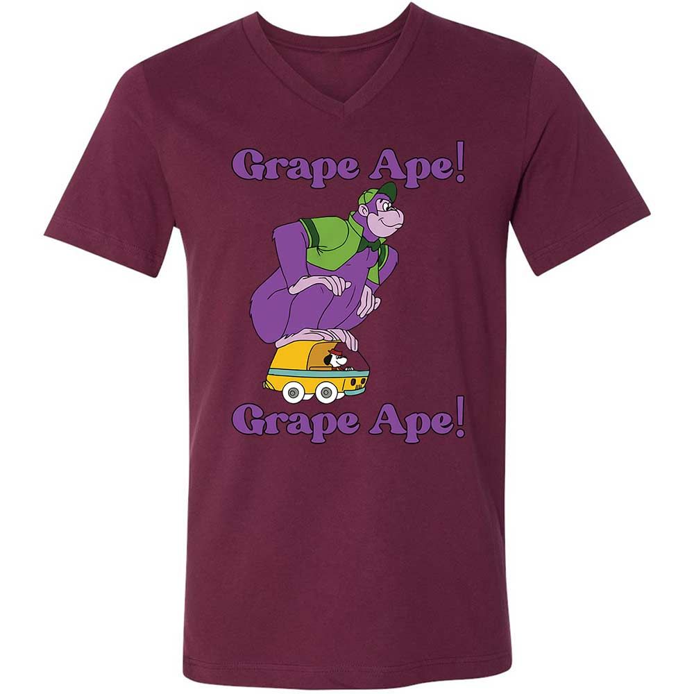 Unisex V-Neck T-Shirt - K4ML1NTP - Maroon - 14
